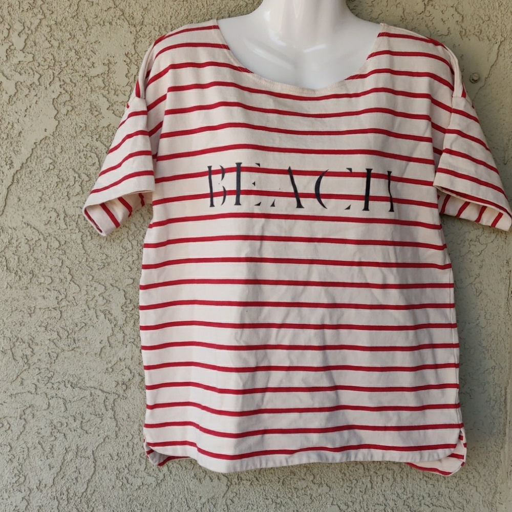 Madewell red striped "beach" top
